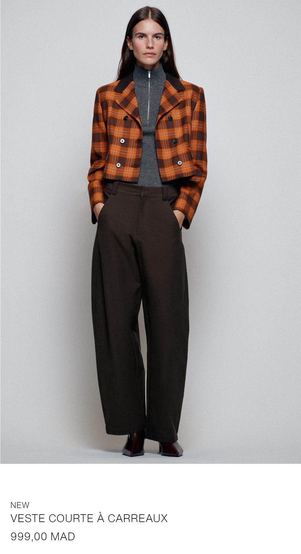 VESTE COURTE À CARREAUX