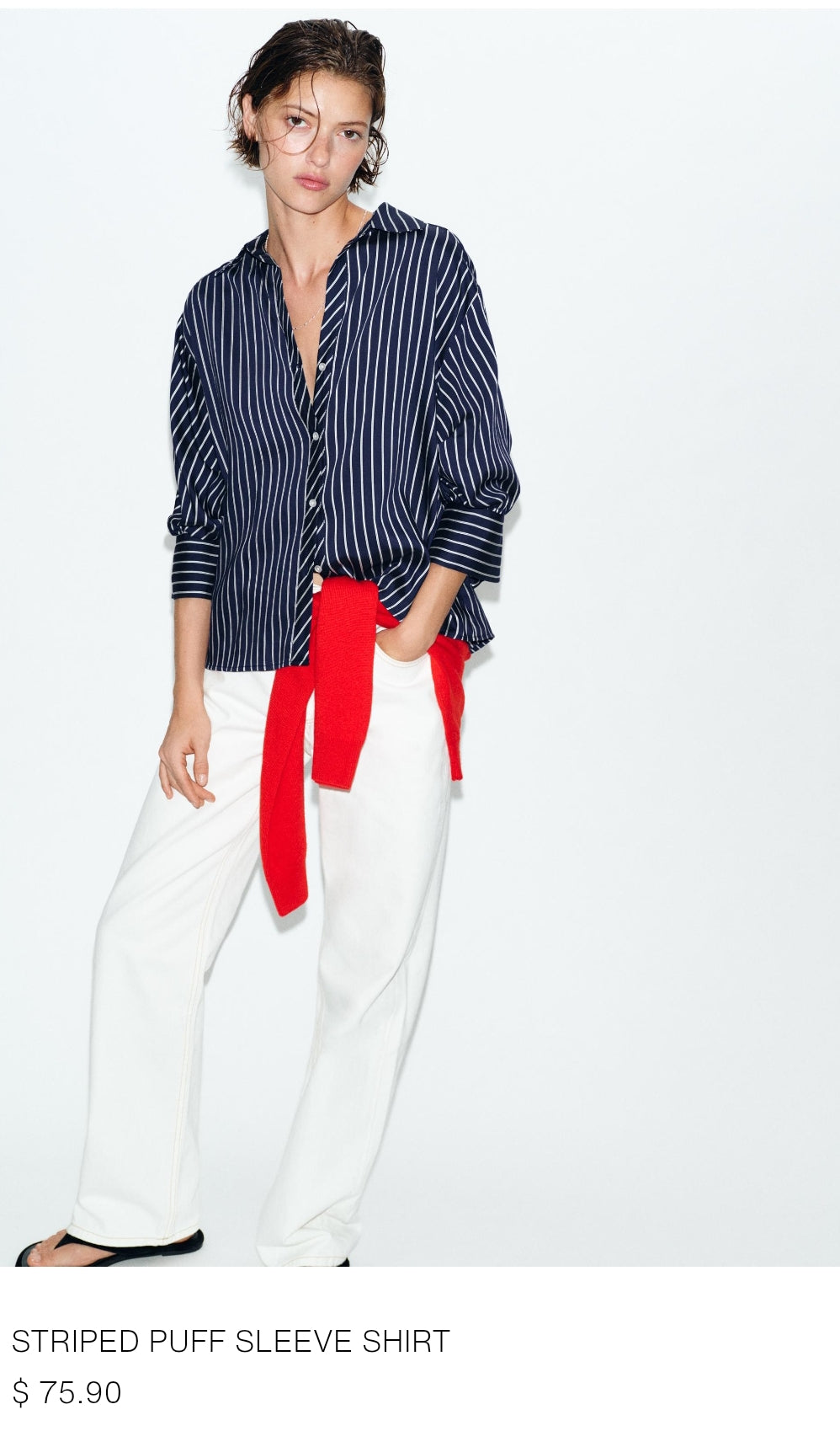 CHEMISE À RAYURES MANCHES BOUFFANTES