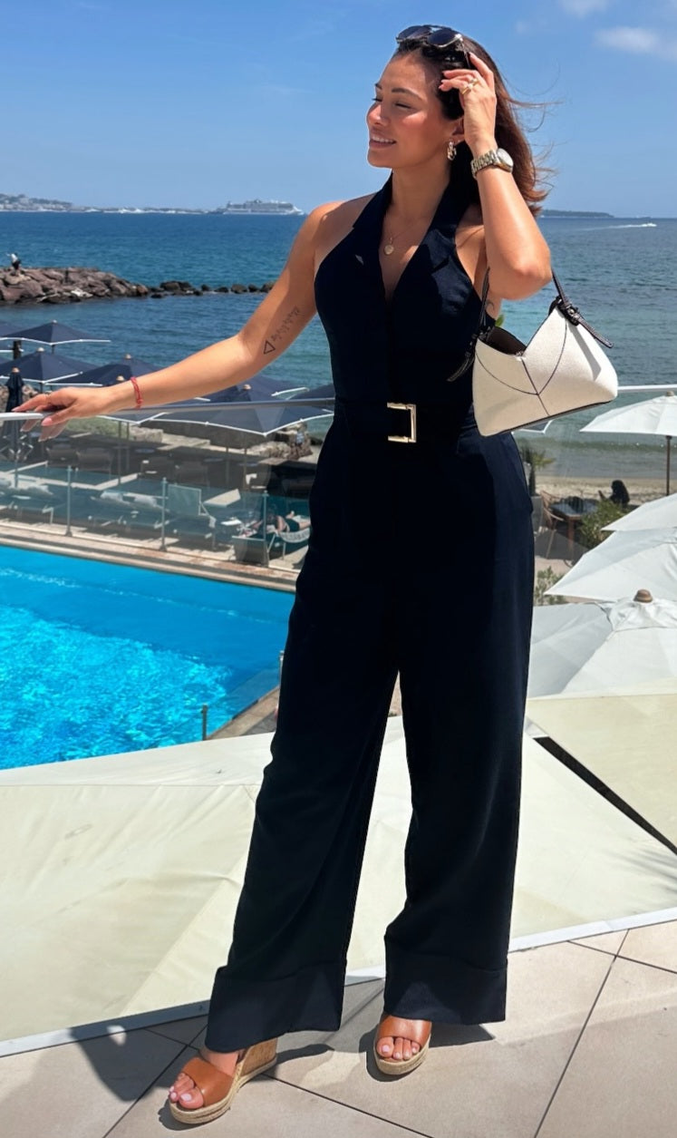 LONG LINEN BLEND JUMPSUIT