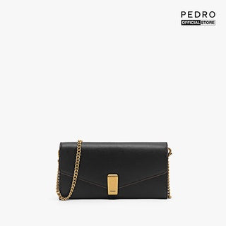 PEDRO Sac Croco Avec Chaîne Convertible - Noir