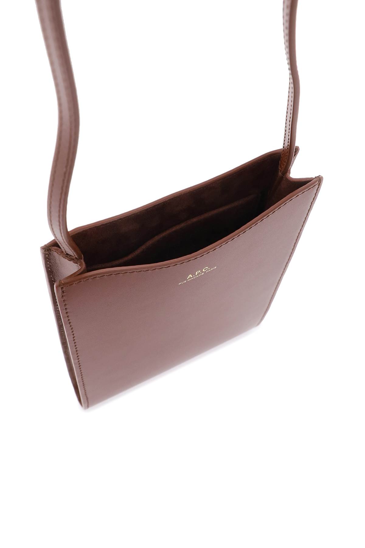 A.P.C. POCHETTE TOUR DE COU EN CUIR LISSE JAMIE