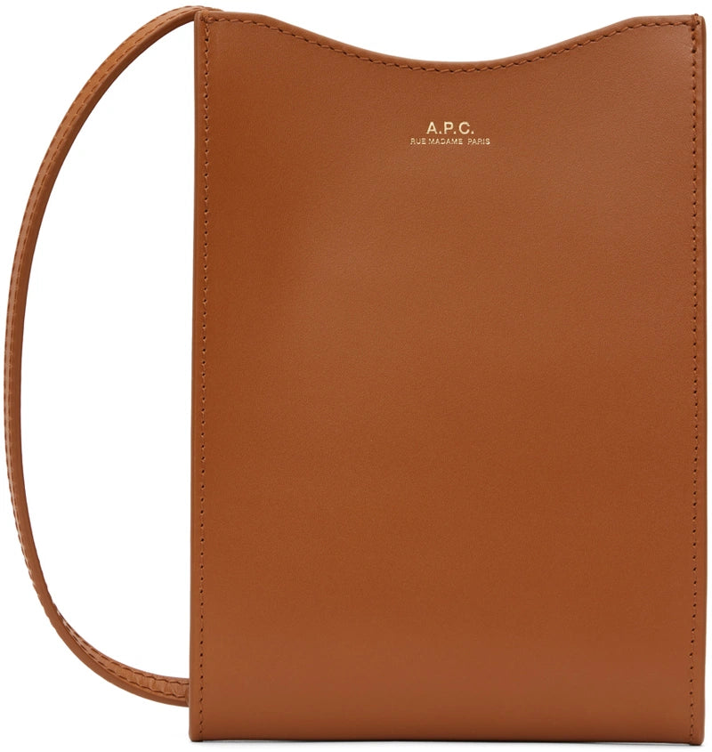 A.P.C. POCHETTE TOUR DE COU EN CUIR LISSE JAMIE