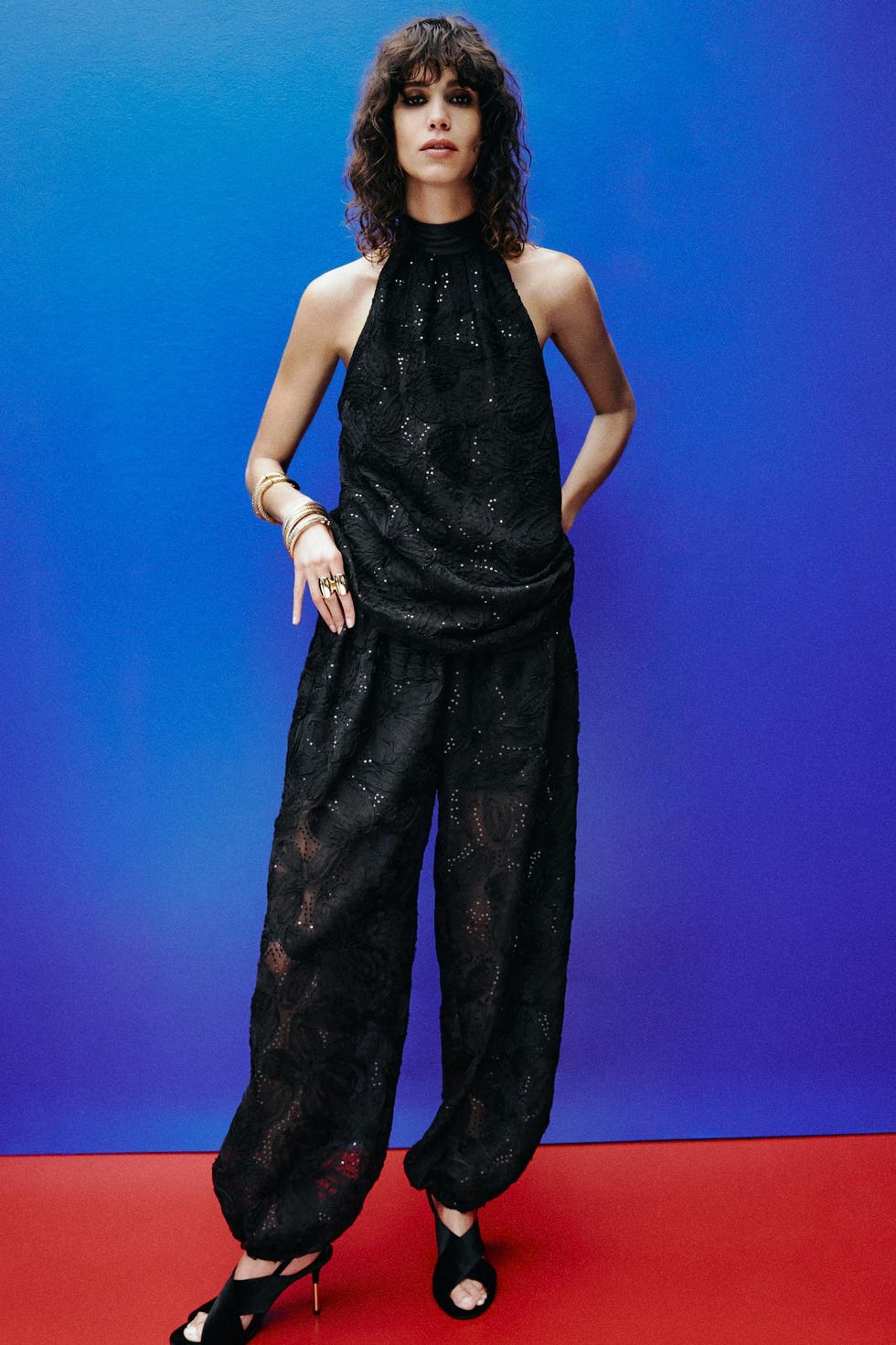 PANTALON BOUFFANT À PAILLETTES