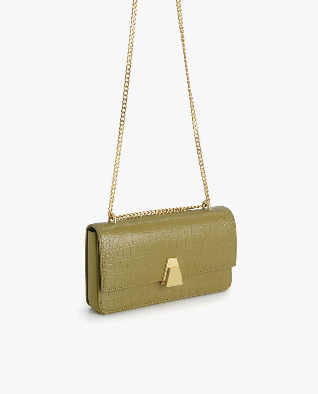 PEDRO Sac Croco Avec Chaîne Convertible - GREEN 💚