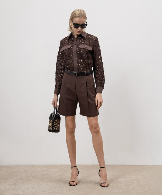 SHORT EN COTON ET LIN