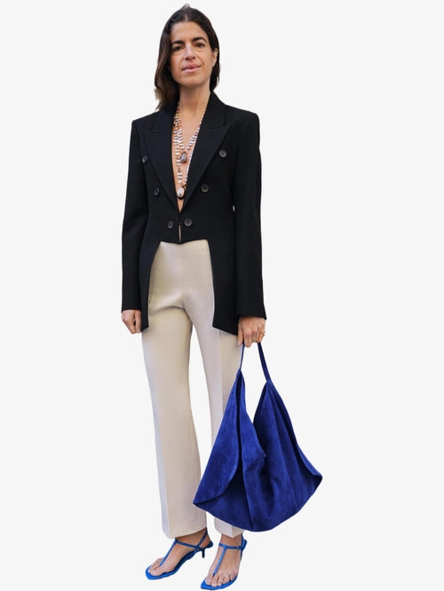BLAZER ASYMÉTRIQUE À CARREAUX AVEC LAINE ZW COLLECTION LIMITED EDITION