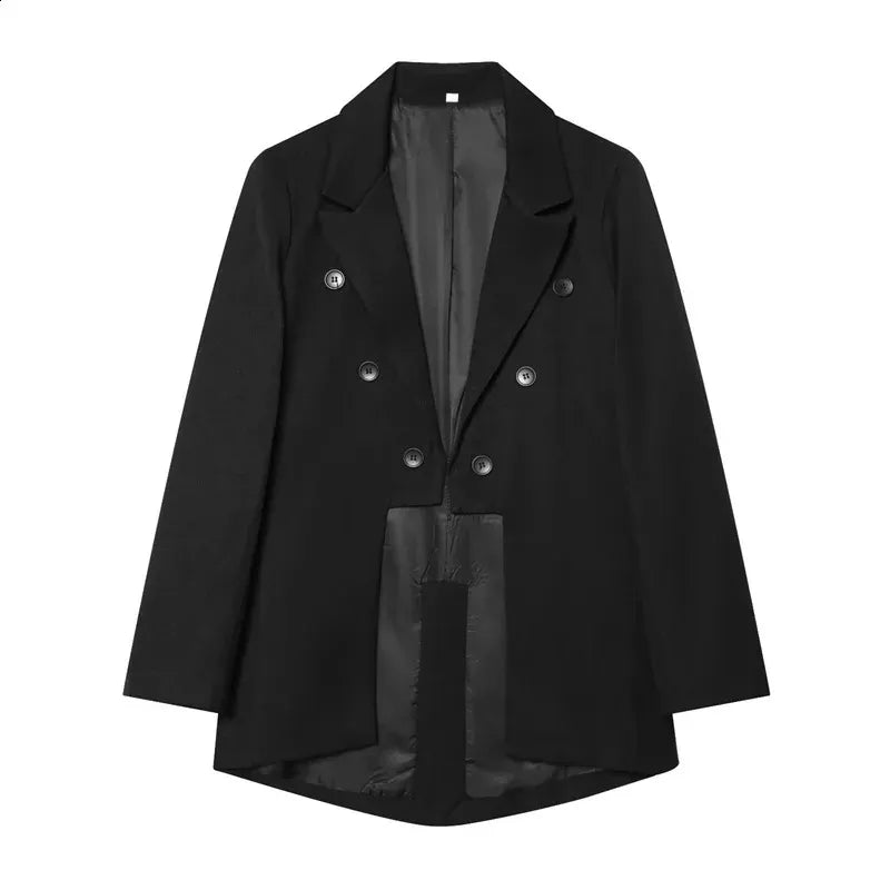 BLAZER ASYMÉTRIQUE À CARREAUX AVEC LAINE ZW COLLECTION LIMITED EDITION