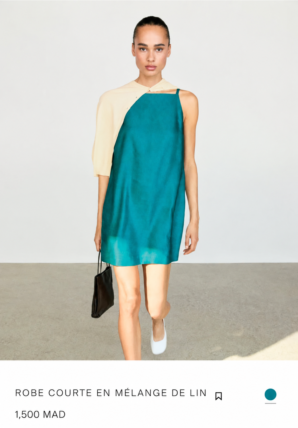 ROBE COURTE EN MÉLANGE DE LIN