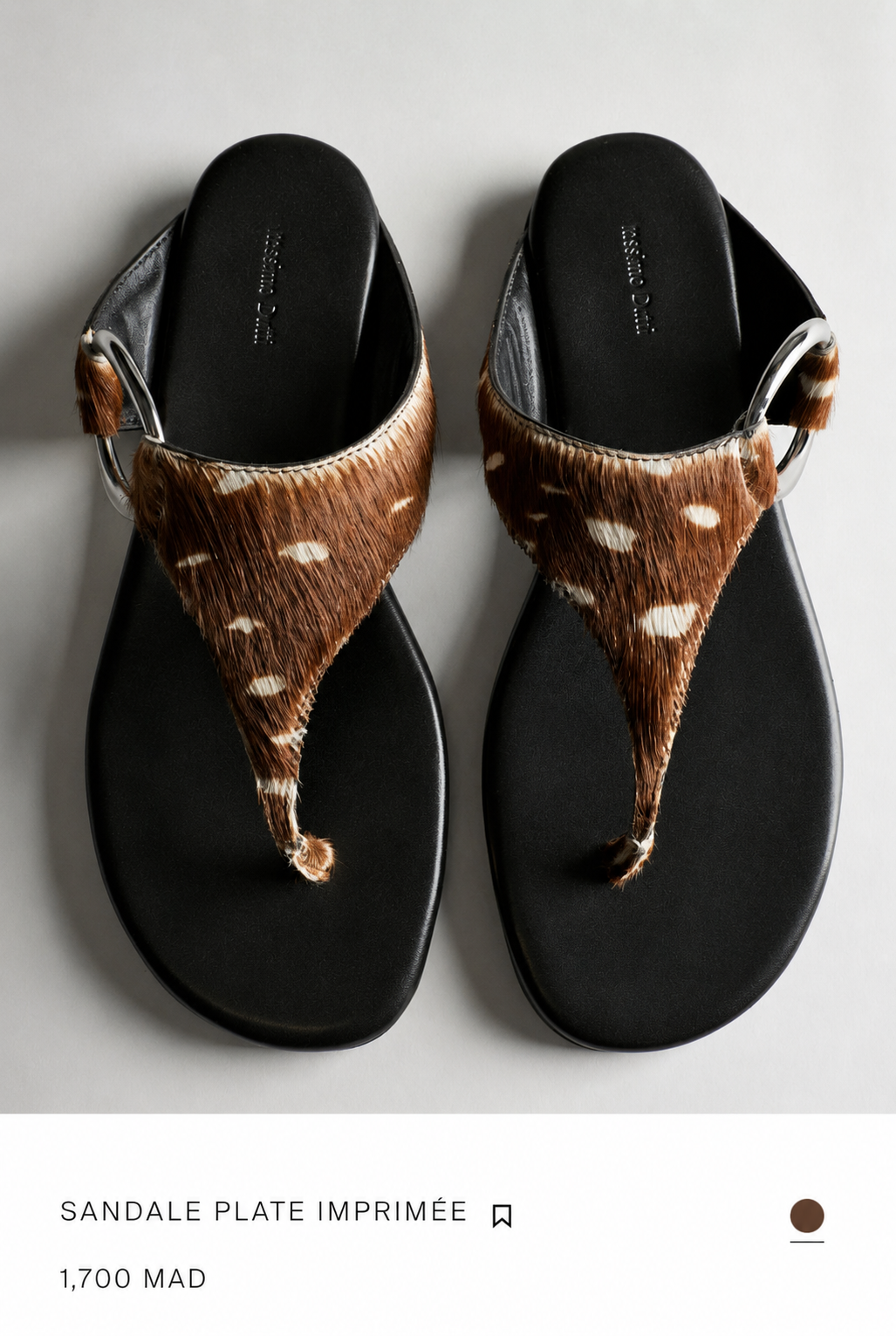 SANDALE PLATE CUIR IMPRIMÉE