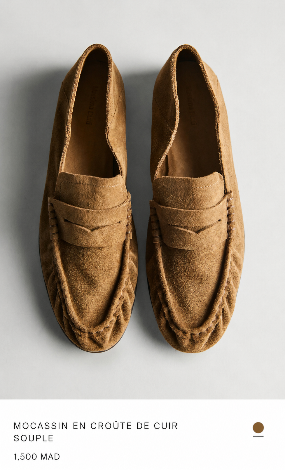 Mocassin en croûte de cuir souple