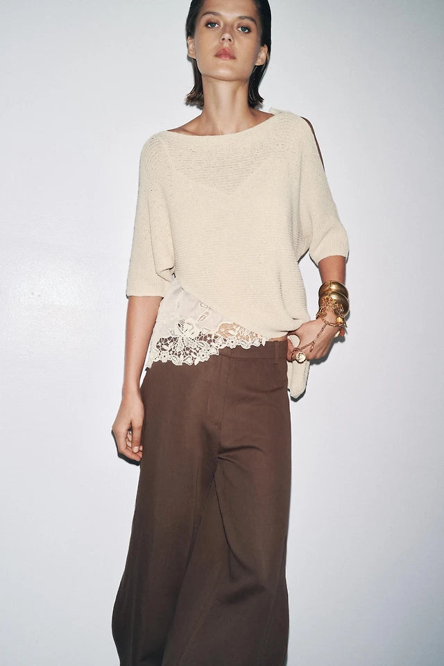 PANTALON LIN À OUVERTURES ZW COLLECTION