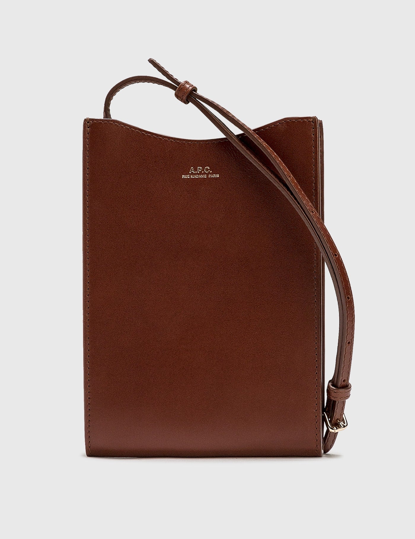 A.P.C. POCHETTE TOUR DE COU EN CUIR LISSE JAMIE