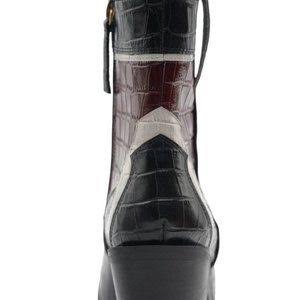 BOTTINES LEATHER HEELED COWBOY ANKLE BOOTS MULTICOLOURED