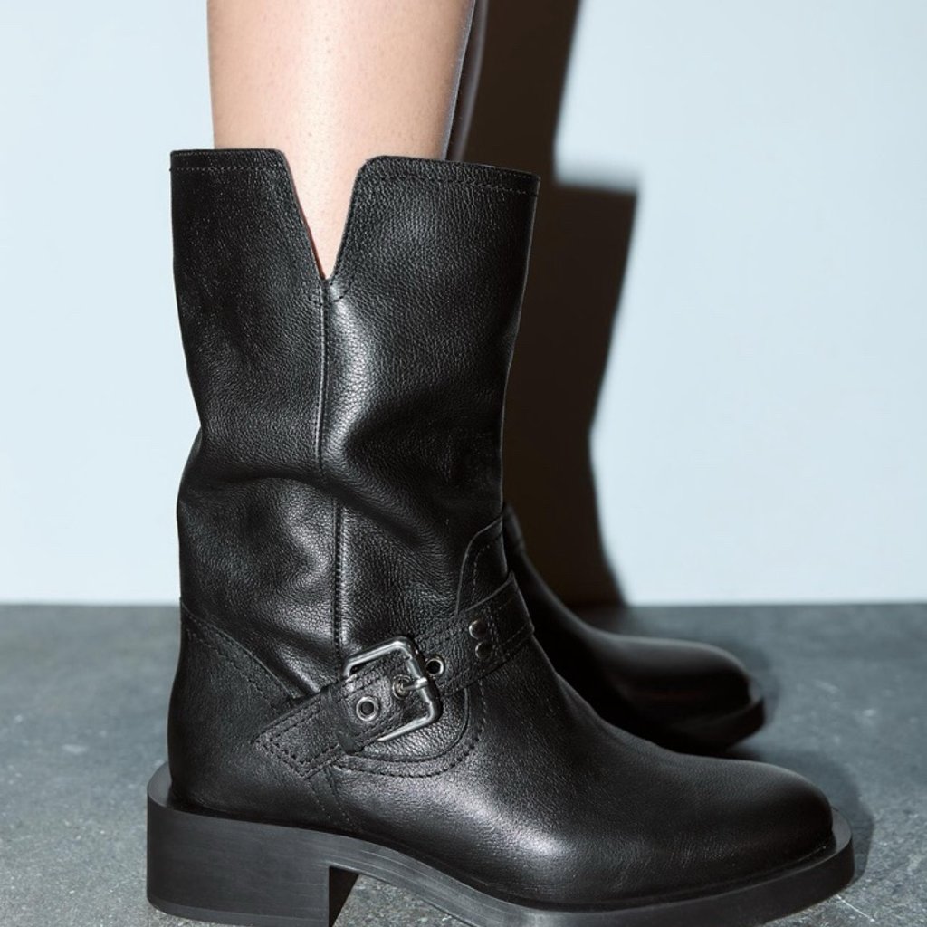 ZARA LEATHER BIKER BOOTS