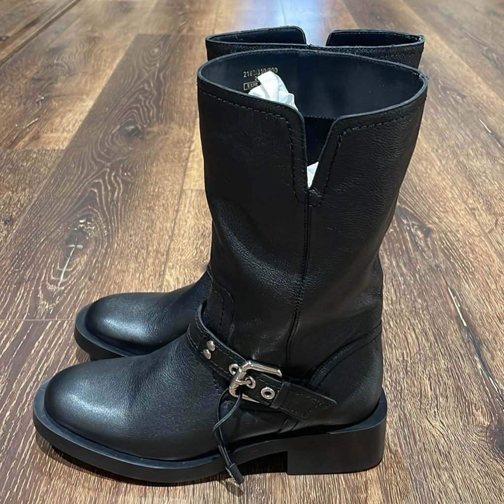 ZARA LEATHER BIKER BOOTS