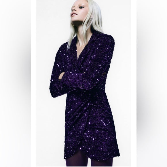 ROBE BLAZER COURTE À SEQUINS