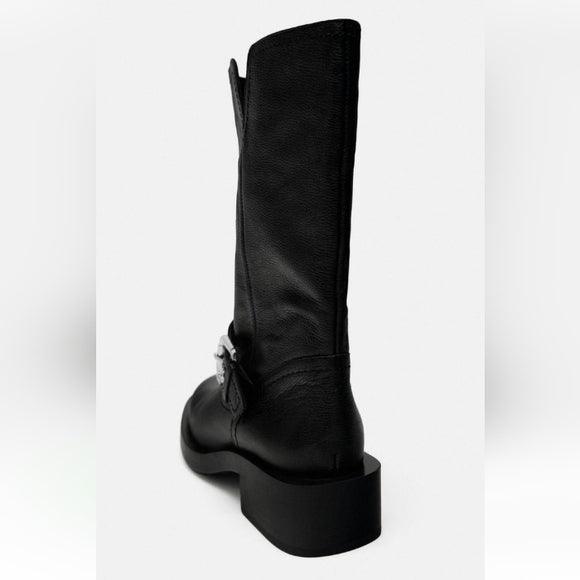 ZARA LEATHER BIKER BOOTS