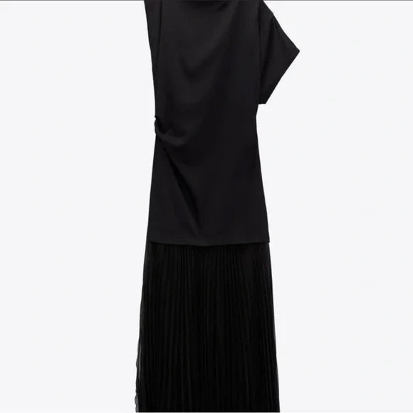 Robe Drapée Et Plissée Édition Limitée Noire