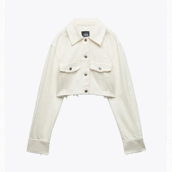 VESTE COURTE EN COTON JEANS