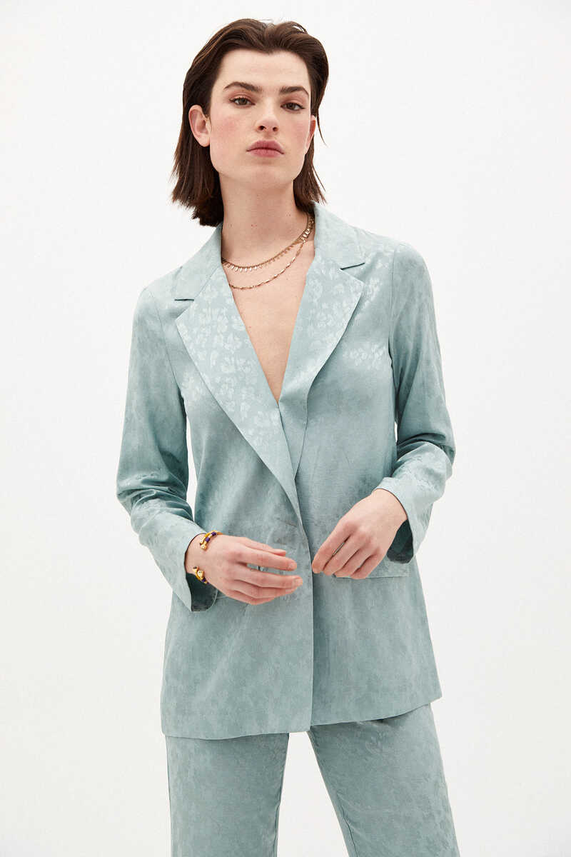 HOSS INTROPIA CORTEFIEL Ensemble Blazer Emma Ajusté / Pantalon Ancho Large Satiné En Jacquard