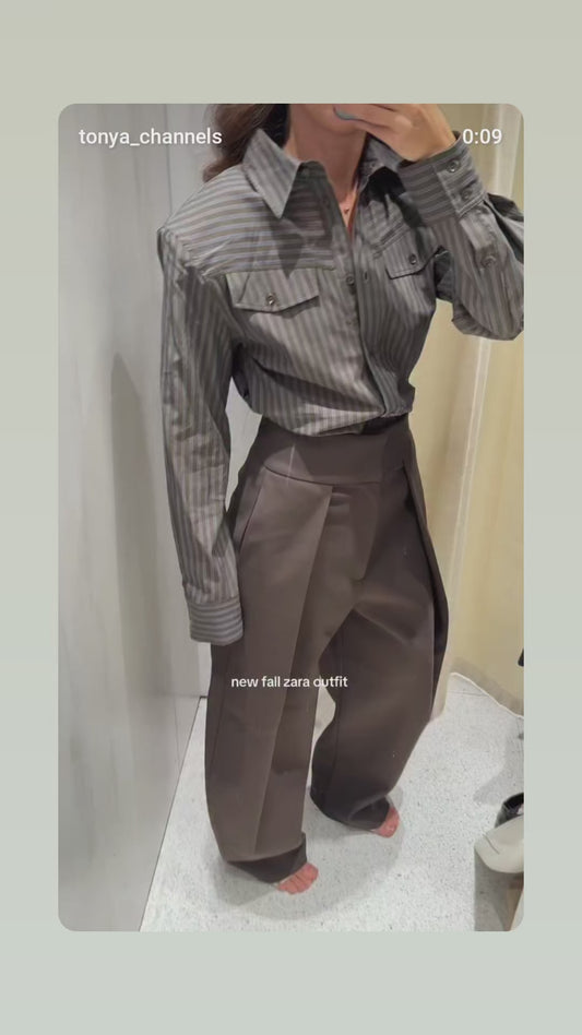 CHEMISE EN POPELINE RAYÉE