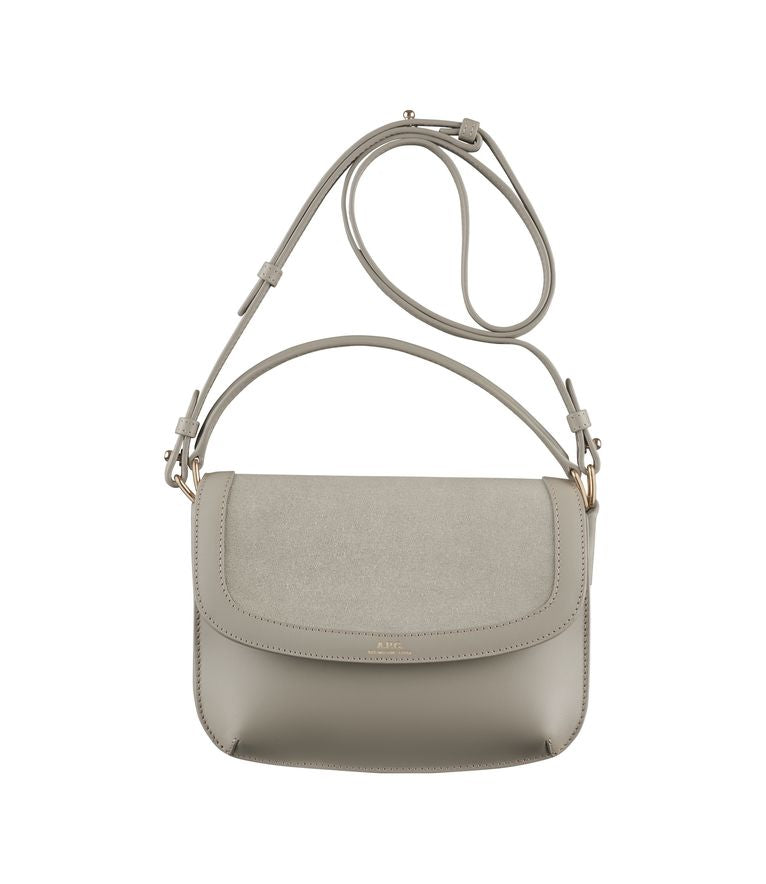 A.P.C SARAH SHOULDER MINI BAG TAUPE GREEN