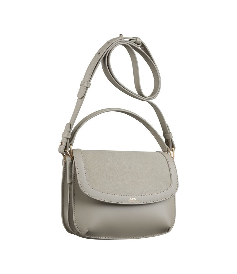 A.P.C SARAH SHOULDER MINI BAG TAUPE GREEN