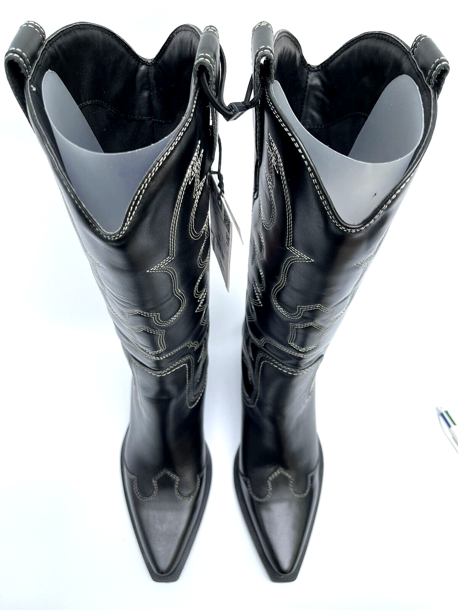 BOTTINES COW-BOY CUIR SURPIQÛRES