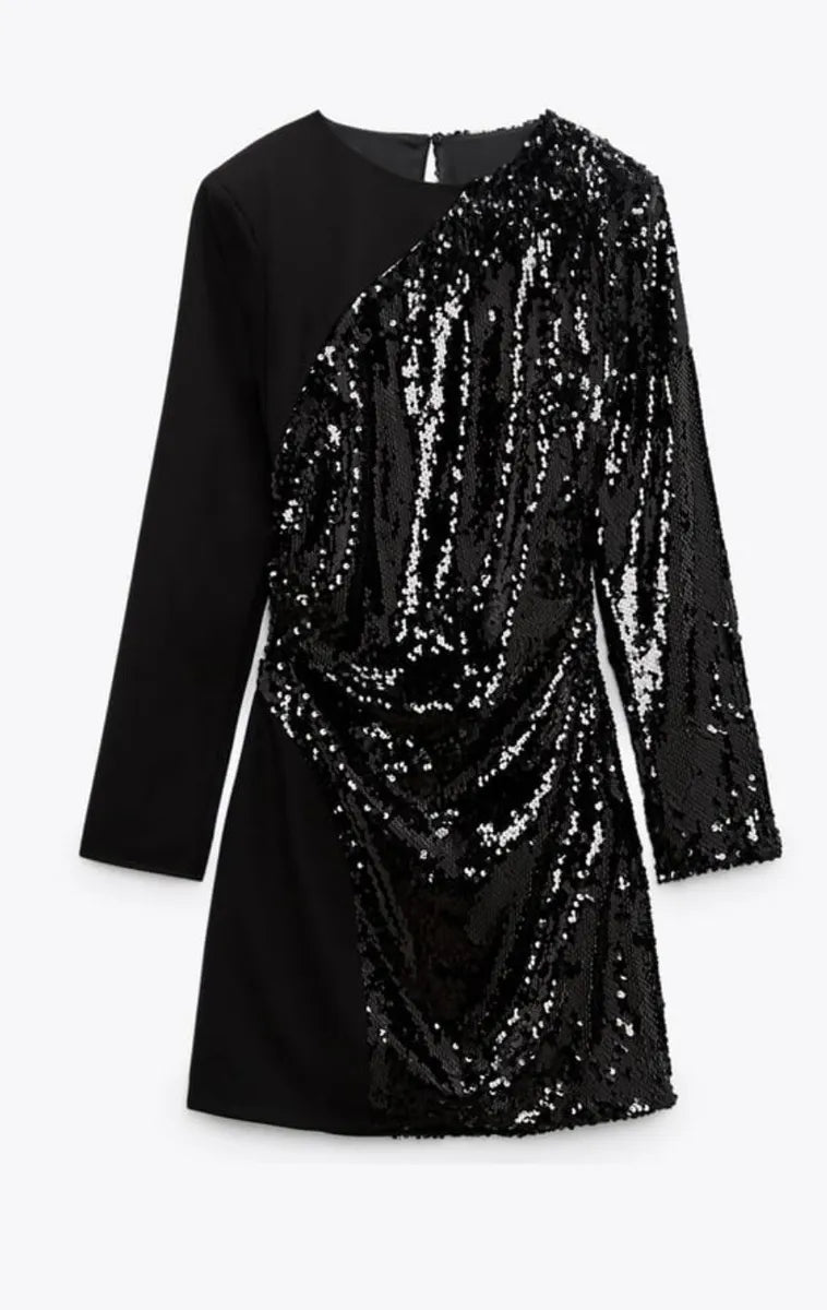 ROBE À SEQUINS NOIRE