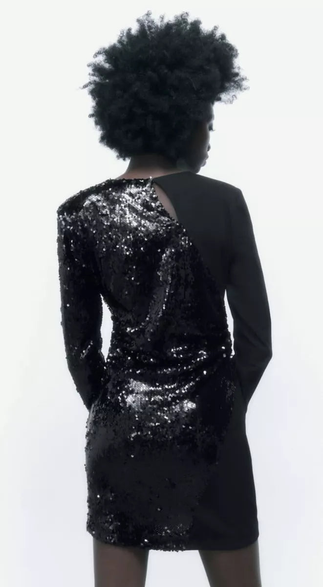 ROBE À SEQUINS NOIRE