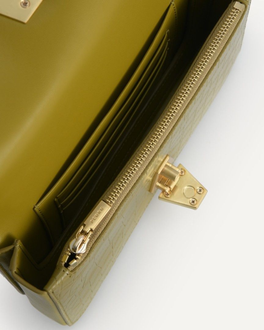 PEDRO Sac Croco Avec Chaîne Convertible - GREEN 💚