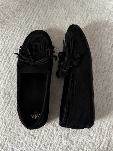 MOCASSINS OFF THE HOOK EN DAIM KENNET À FRANGES